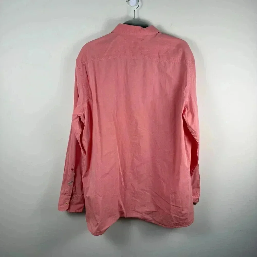 Robert Graham Long Sleeve Button Up Salmon‎ Pink XXL